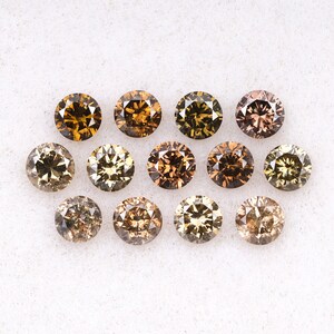 0.77 CT, 2.40 MM Natural Diamond, Loose Diamond, Fancy Color Diamond, Round Brilliant Cut Diamond,  Fancy Diamond For Earrings  | OM9175