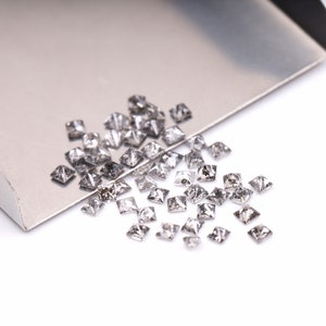 1.7 MM, Princess Cut Salt and Pepper Diamond, Natural Loose Conflict-Free Diamond for Engagement Rings, Wedding Rings For Jewelry Designs