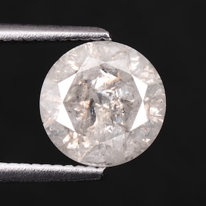 1.53 CT, 7.3 MM | Natural Loose Diamond | Salt And Pepper Diamond | Round Brilliant Cut Diamond | Fancy Diamond For Engagement Ring | OM4935