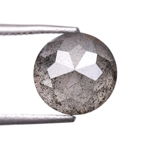 1.81 CT, 6.6 MM | Natural Loose Diamond | Salt And Pepper Diamond | Round Rose Cut Diamond | Fancy Diamond For Engagement Ring | OM781314