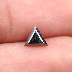 0.44 CT, 5.7 X 5.2 MM Natural Diamond, Loose Diamond, Salt And Pepper Diamond, Triangle Cut Diamond, Fancy Diamond For Wedding Ring | OM1678