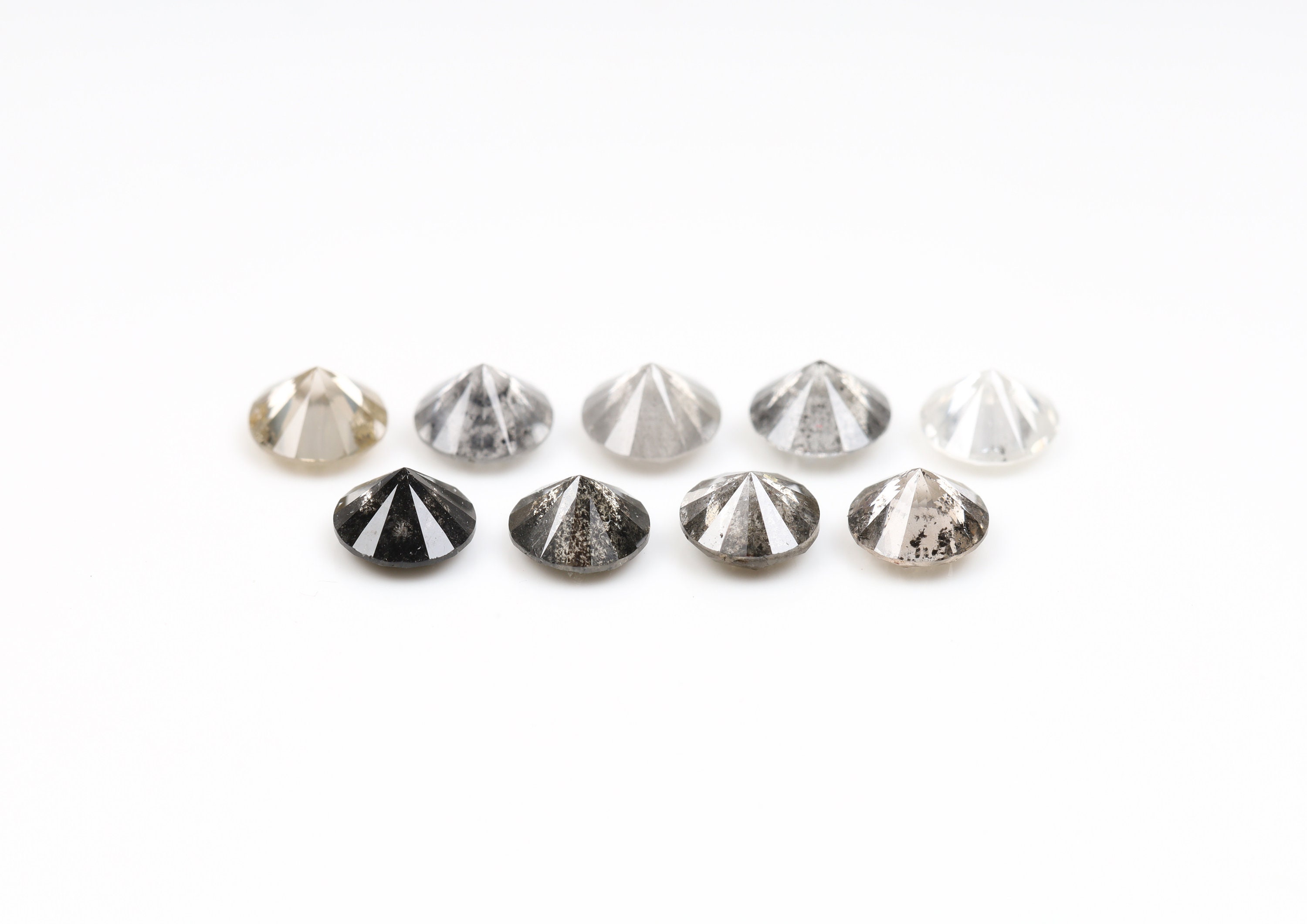 4 Diamants Bruts Sel Et Poivre Forme Baguette 5x2.5mm | Environ 1 Carat Total | Pour Création