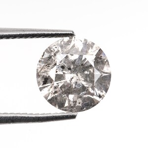 0.77 CT, 6.0 MM | Natural Loose Diamond | Salt And Pepper Diamond | Round Brilliant Cut Diamond | Fancy Diamond For Engagement Ring | OM2885