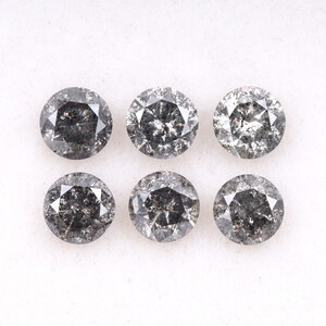 1.29 CT, 3.7 MM Natural Diamond, Loose Diamond, Salt And Pepper Diamond, Round Brilliant Cut Diamond, Conflict Free Diamond For Wedding Ring