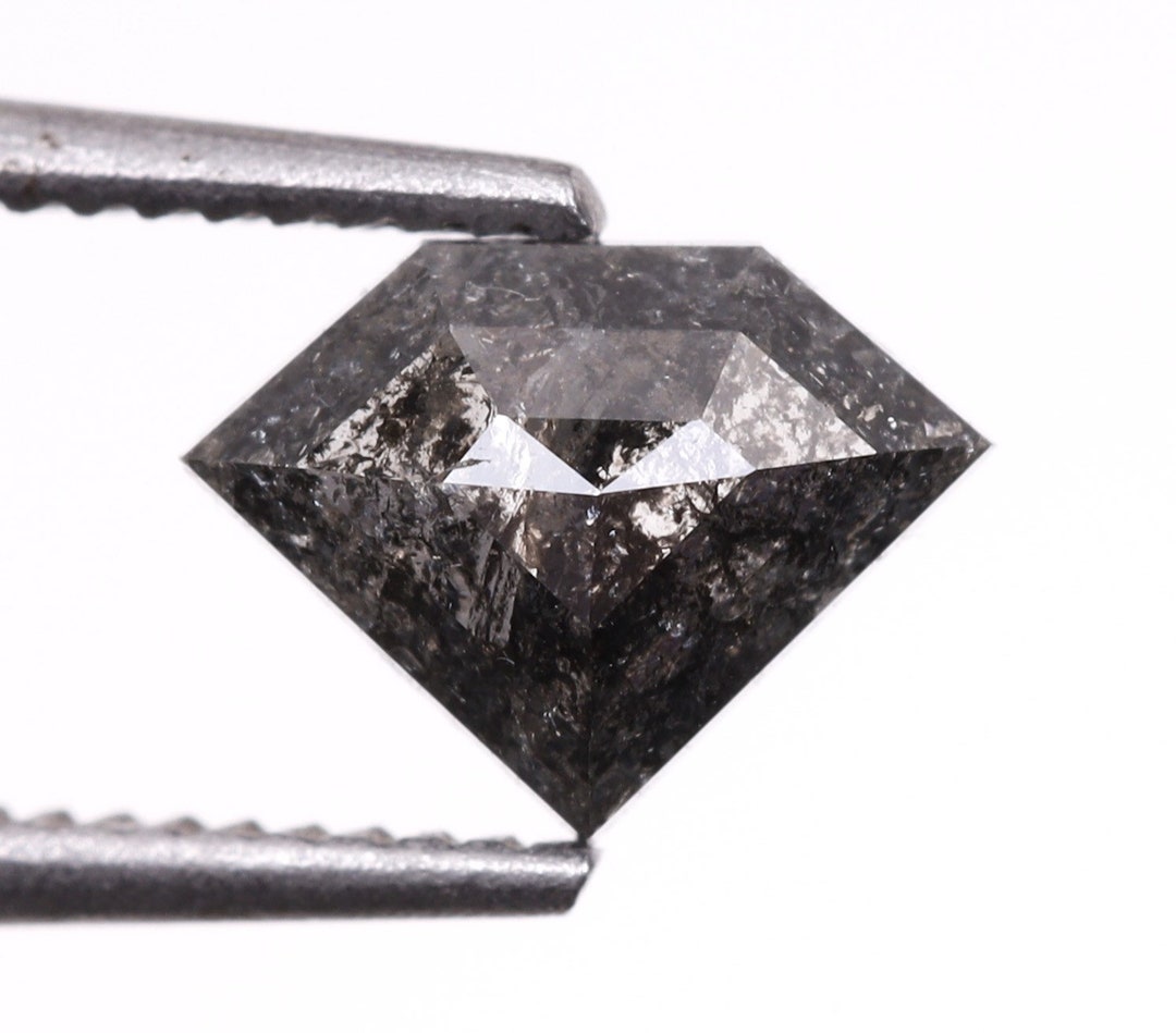 0.36 CT 6.0 X 4.4 MM Salt and Pepper Diamond Pentagon Cut - Etsy