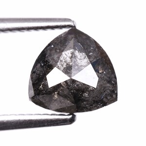 1.26 CT, 6.7 X 6.6 MM | Natural Loose Diamond | Salt And Pepper Diamond | Trillion Cut Diamond | Fancy Diamond For Wedding Ring | OM5632