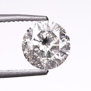 0.62 CT, 5.2 MM | Natural Loose Diamond | Salt And Pepper Diamond | Round Brilliant Cut Diamond | Fancy Diamond For Wedding Ring | OMB00136