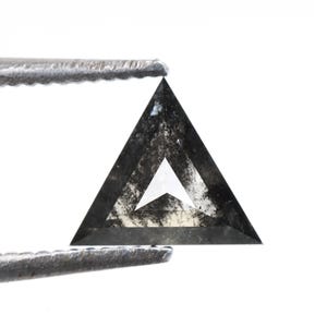Triangle Cut Salt And Pepper Diamond | Natural Loose Diamond | Fancy Diamond For Wedding Ring And Engagement Ring | 0.44 CT, 6.0 X 6.0 MM