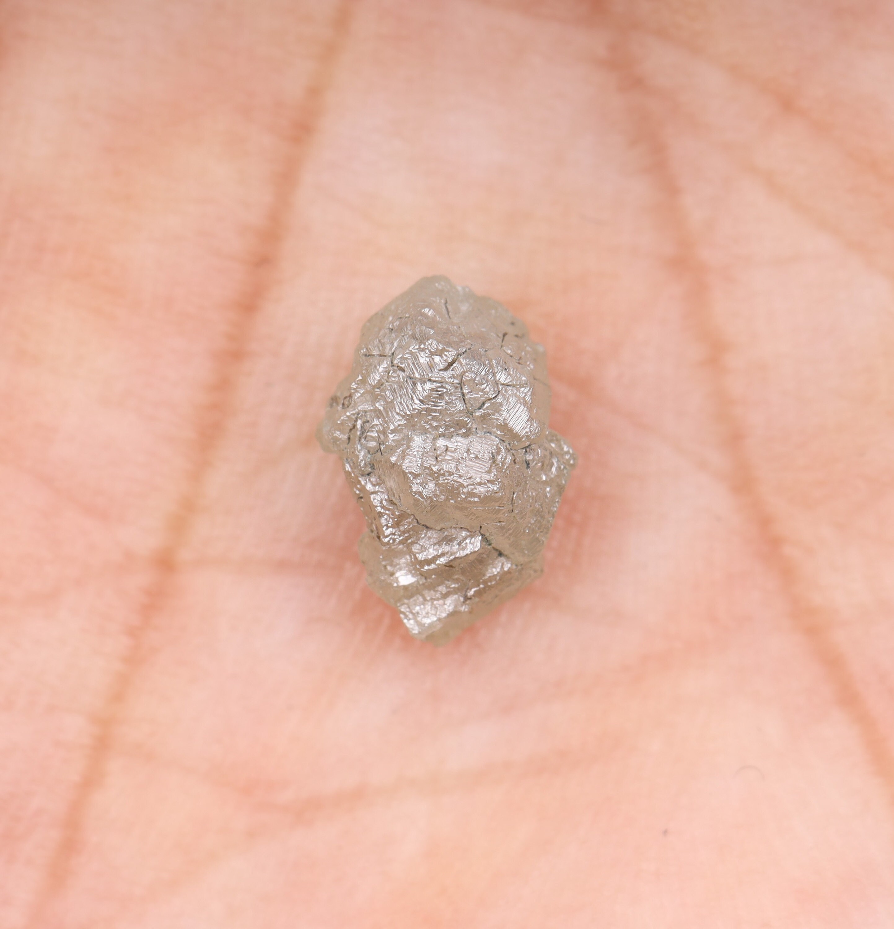 Pendentif En Argent 925 Avec Diamant Brut Naturel 0.68 Ct - Couleur Blanc-gris - Neuf Sans Emballage