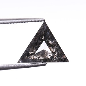 1.18 CT Natural Salt and Pepper Triangle Cut Diamond , 9.0 x 8.7 x 9.4 MM Loose Fancy Diamond for Engagement Ring & Wedding Ring | OM7790