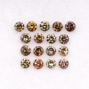 0.69 CT, 2.1 MM, Natural Loose Diamond, Brown Color Diamond, Round Brilliant Cut Diamond, Fancy Diamond For Earrings & Wedding band | OM9181