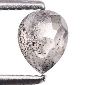 0.58 CT, 5.7 X 4.4 MM Natural Diamond, Loose Diamond, Salt And Pepper Pear Cut Diamond, Fancy Diamond For Wedding Ring & Engagement Ring