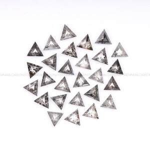 3.0 MM Natural Diamond, Loose Diamond, Salt And Pepper Diamond, Triangle Cut Diamond, Fancy Diamond For Engagement Ring, Earring Pair