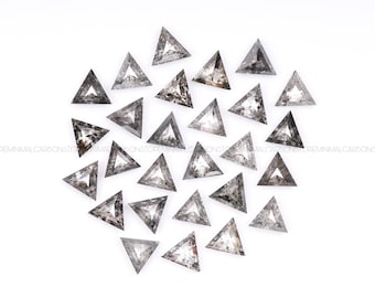 3.0 MM Natural Diamond, Loose Diamond, Salt And Pepper Diamond, Triangle Cut Diamond, Fancy Diamond For Engagement Ring, Earring Pair
