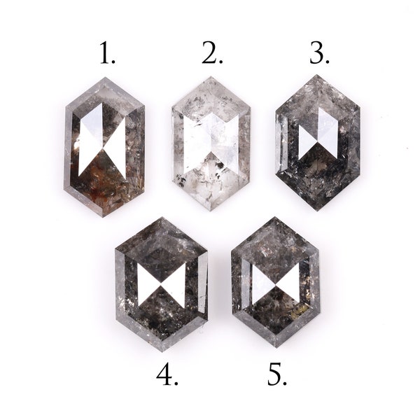 Natural Loose Diamond | Salt And Pepper Diamond | Hexagon Cut Diamond | Fancy Diamond For Wedding Ring & Engagement Ring | OM5695