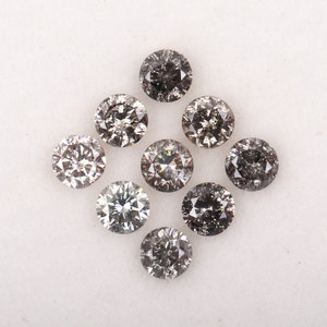 0.67 CT, 2.6 MM Natural Diamond, Loose Diamond, Salt And Pepper Diamond, Round Brilliant Cut Diamond,  Conflict Free Diamond | OM4682