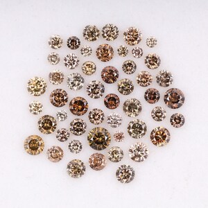 2.12 CT, 1.4 To 3.0 MM (Diameter), Natural Brown Diamond, Round Brilliant Cut Diamond, Natural Loose Minimal Diamond [50 PCS] | OM5977