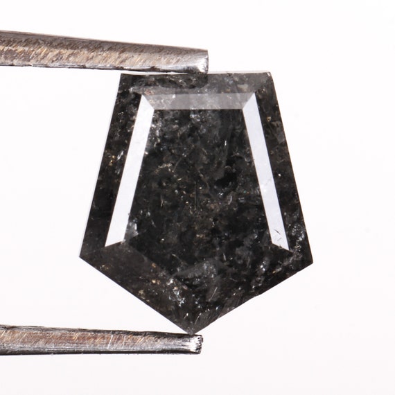 1.04 CT 6.6 X 5.9 MM Salt and Pepper Diamond Coffin Shape | Etsy