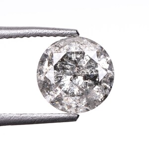 0.79 CT, 5.7 MM | Natural Loose Diamond | Salt And Pepper Diamond | Round Brilliant Cut Diamond | Fancy Diamond For Wedding Ring | OMB00151