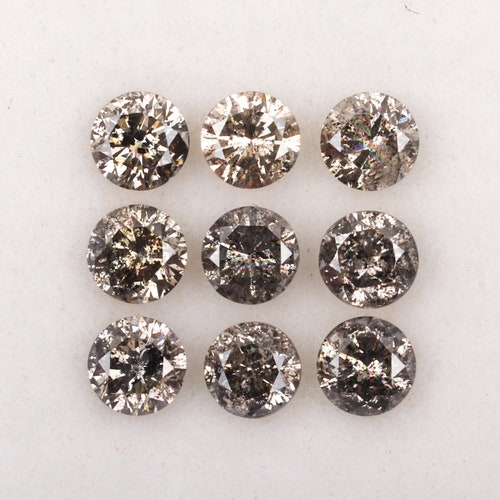 0.82 CT, 2.8 MM, Brown Salt & Pepper Round Brilliant Cut Minimal Diamonds, Engagement Ring Jewelry shops Diamonds, Best Price Diamonds 9 pcsOM4680