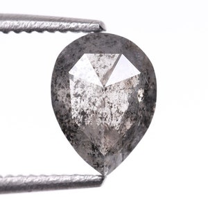 0.61 CT, 6.2 X 4.6 MM Salt And Pepper Pear Cut Diamond, Natural Diamond, Loose Diamond, Fancy Diamond For Wedding Ring & Engagement Ring