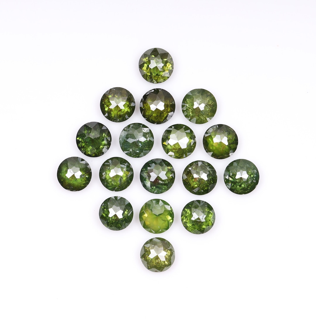 Green Roses Diamond 1.21 CT, 2.4 MM (diameter), Enhanced Green Color Diamond, Round Rose ...