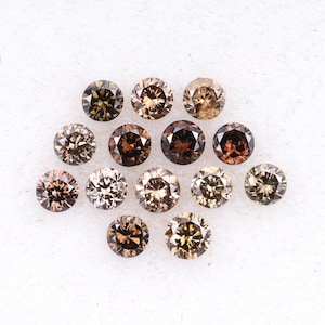0.18 CT, 1.4 MM, Brown Diamond, Round Brilliant Cut Melee Diamond Natural Loose Diamond, Brown Diamond For Earrings & Solitaire Ring, OM9153