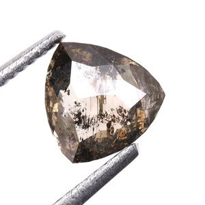 0.47 CT, 5.2 X 5.0 MM Natural Diamond, Loose Diamond, Salt And Pepper Diamond, Trillion Cut Diamond Fancy Diamond For Engagement Ring