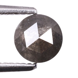 0.70 CT, 5.1 MM | Natural Loose Diamond | Salt And Pepper Diamond | Round Rose Cut Diamond | Fancy Diamond For Engagement Ring | OM56581