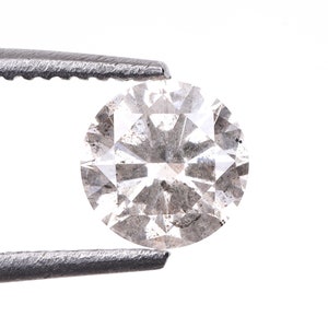 0.35 CT, 4.5 MM | Natural Loose Diamond | Salt And Pepper Round Brilliant Cut Diamond | Conflict Free Diamond For Wedding Ring | OM7672