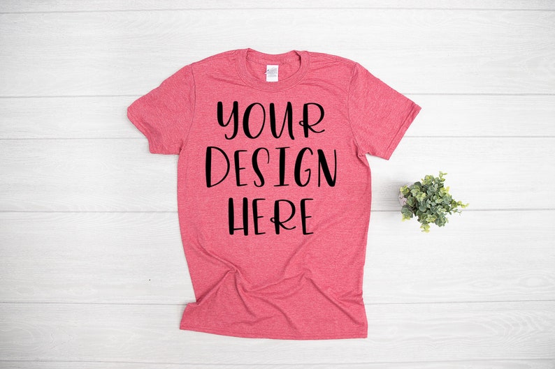 Download Gildan 640 Heather Cardinal Unisex T-shirt Mock Up Shirt ...