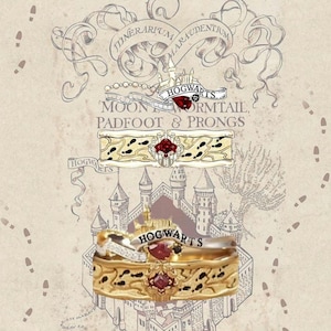 Anillo con mapa de Harry Potter Un conjunto de dos
