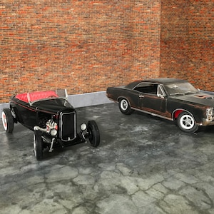 1:64 scale diorama miniature 3 piece garage — cars NOT included. DIGITAL DOWNLOAD