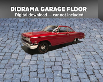 1:64 Scale Diorama Miniature Garage Shop Floor Diecast Model Car Background Display PRINTABLE DIGITAL DOWNLOAD