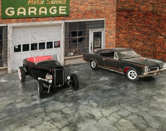 1:24 scale diorama miniature 3 piece garage — cars NOT included. DIGITAL DOWNLOAD