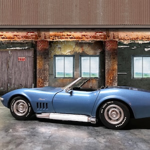 1:64 Scale diorama miniature background wall — car NOT included. DIGITAL DOWNLOAD