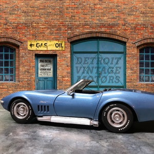 1:64 Scale diorama miniature background wall — car NOT included. DIGITAL DOWNLOAD