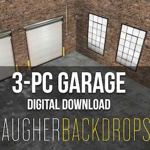 1:24 scale 3 piece garage — cars NOT included. DIGITAL DOWNLOAD