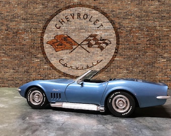 1:18 Scale Diorama Miniature Chevy Corvette Garage Shop Diecast Model Car Background Display PRINTABLE DIGITAL DOWNLOAD