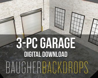 1:64 Scale Diorama Miniature 3-piece Garage Shop Diecast Model Car Background Display PRINTABLE DIGITAL DOWNLOAD