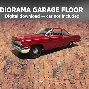 1:64 scale diorama miniature garage floor — cars NOT included. DIGITAL DOWNLOAD