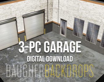 1:24 Scale Diorama Miniature 3-piece Garage Shop Diecast Model Car Background Display PRINTABLE DIGITAL DOWNLOAD