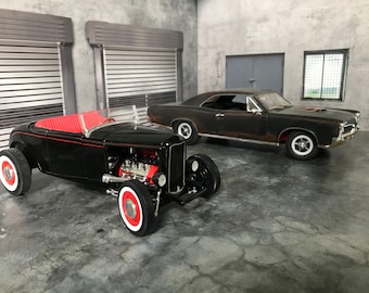 1:18 Scale Diorama Miniature 3-piece Garage Shop Diecast Model Car Background Display PRINTABLE DIGITAL DOWNLOAD