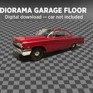 1:64 scale diorama miniature garage floor — cars NOT included. DIGITAL DOWNLOAD