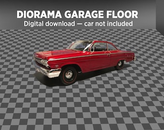 1:18 Scale Diorama Miniature Garage Shop Floor Diecast Model Car Background Display PRINTABLE DIGITAL DOWNLOAD