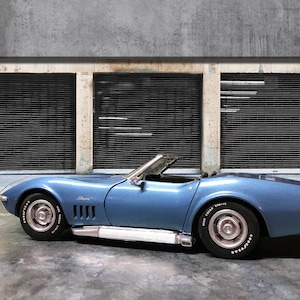 1:64 scale diorama miniature background wall — cars NOT included.  DIGITAL DOWNLOAD