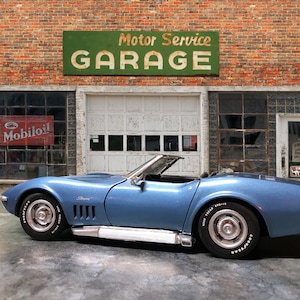 1:64 Scale diorama miniature background wall — car NOT included. DIGITAL DOWNLOAD