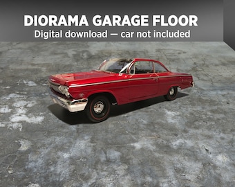 1:64 Scale Diorama Miniature Garage Shop Floor Diecast Model Car Background Display PRINTABLE DIGITAL DOWNLOAD
