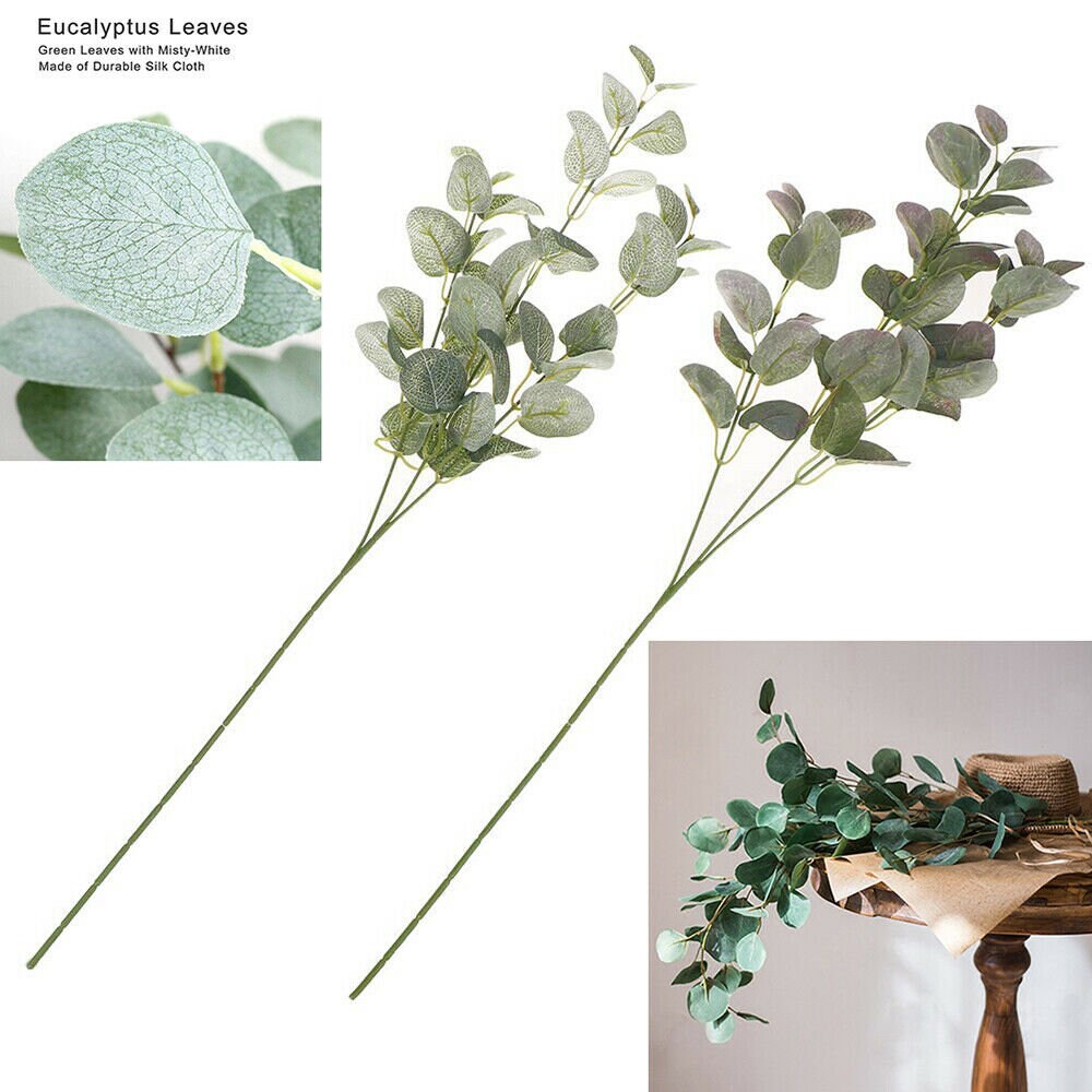 Artificial Eucalyptus Leaves Branch Green Silk Eucalyptus | Etsy UK