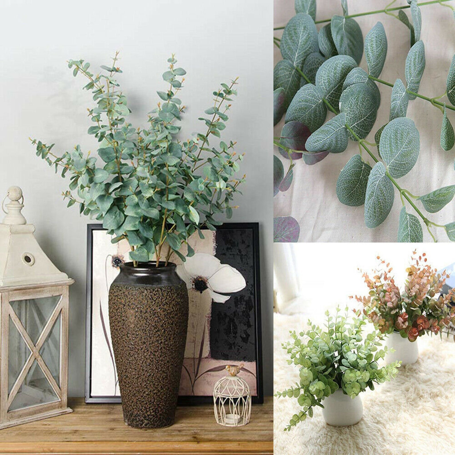 Artificial Eucalyptus Leaves Branch Green Silk Eucalyptus Etsy UK